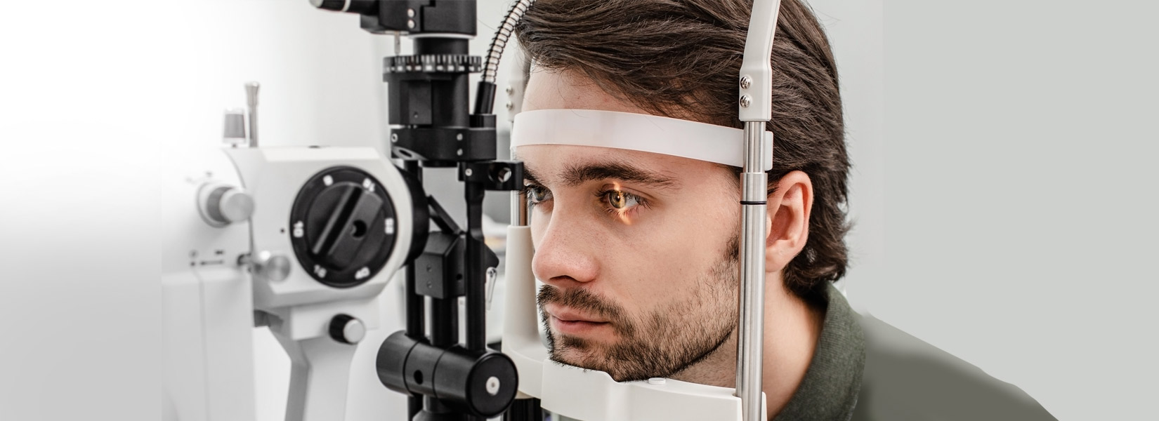young man during eye exam in Highlands Ranch